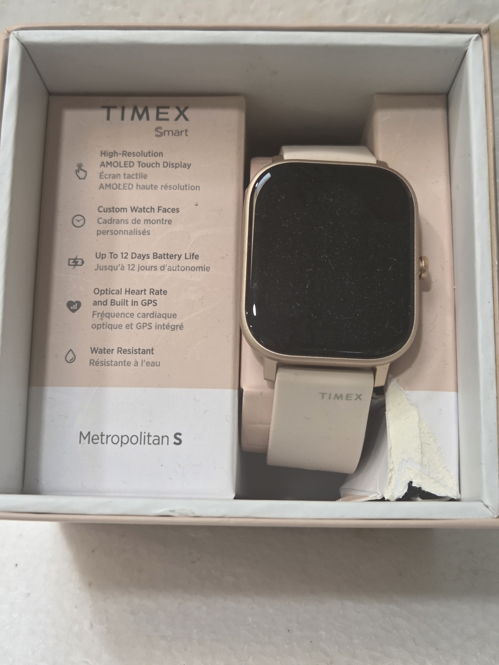 Timex Metropolitan S Smartwatch - Rose Gold Case with Blush Band  No Charger